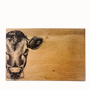 30cm Oak Board - Jersey Cow