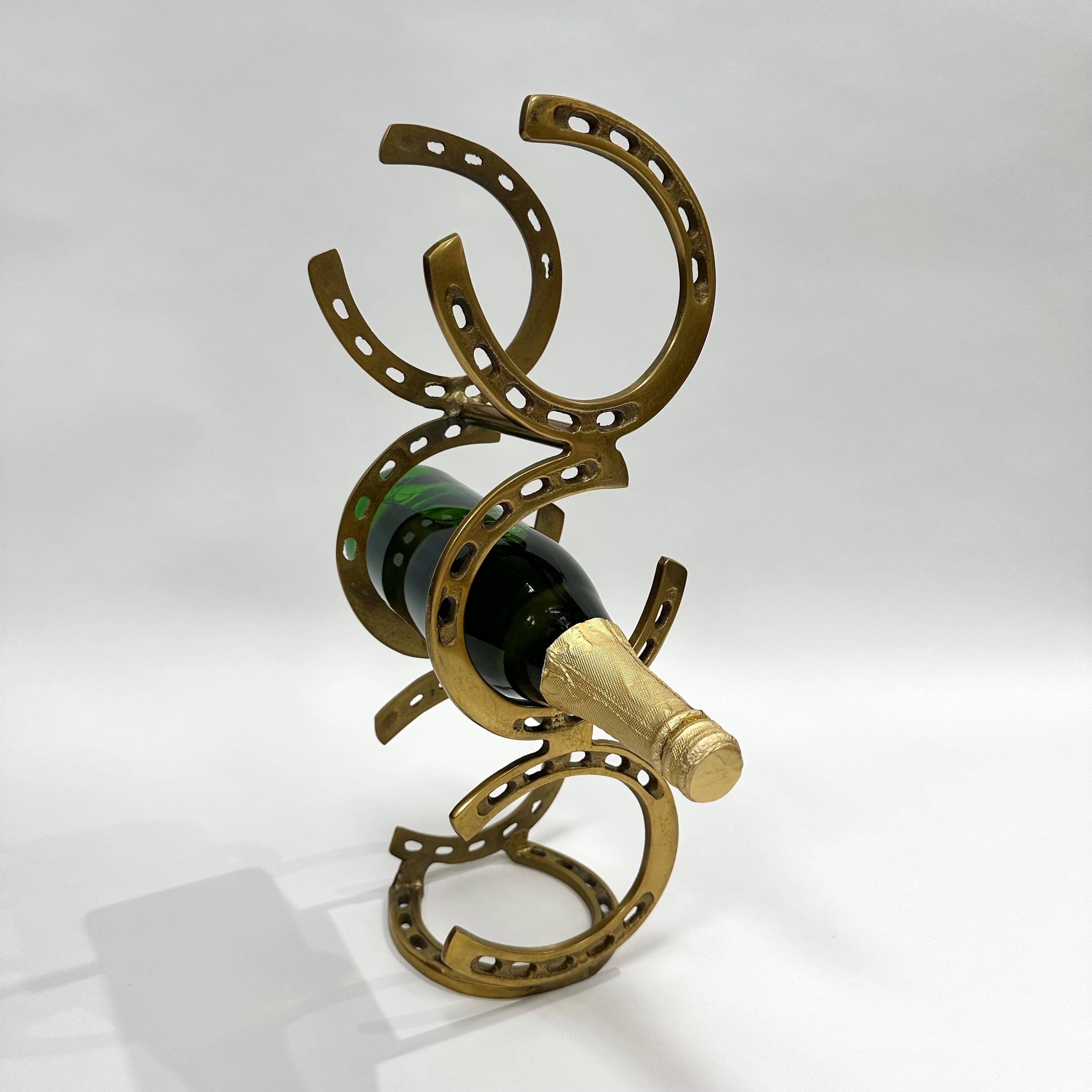 Gold Horseshoe Wine Rack