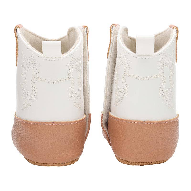 The Little Rancher Cowboy Boots, White &amp; Tan