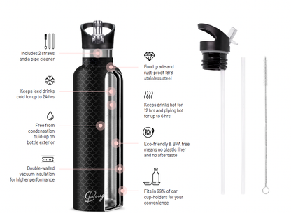 EQUESTRI 25 oz Insulated Water Bottle Flip&