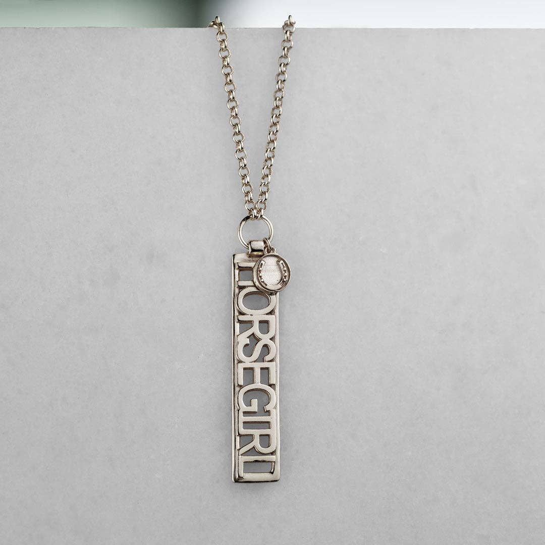 Horse Girl Dog Tag Necklace