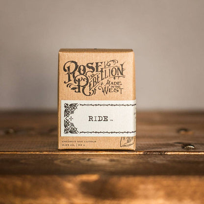R. Rebellion Ride Drifter Candle, 2 oz.