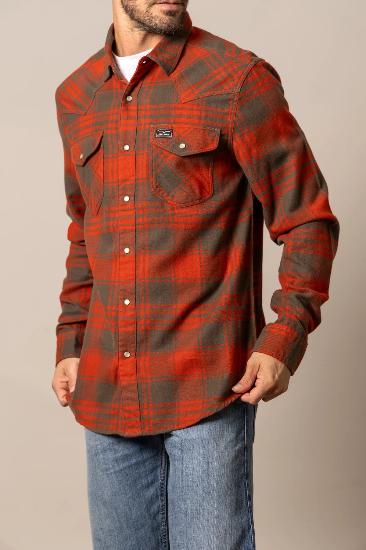 Kimes Ranch Biggie Flannel, Brick Red