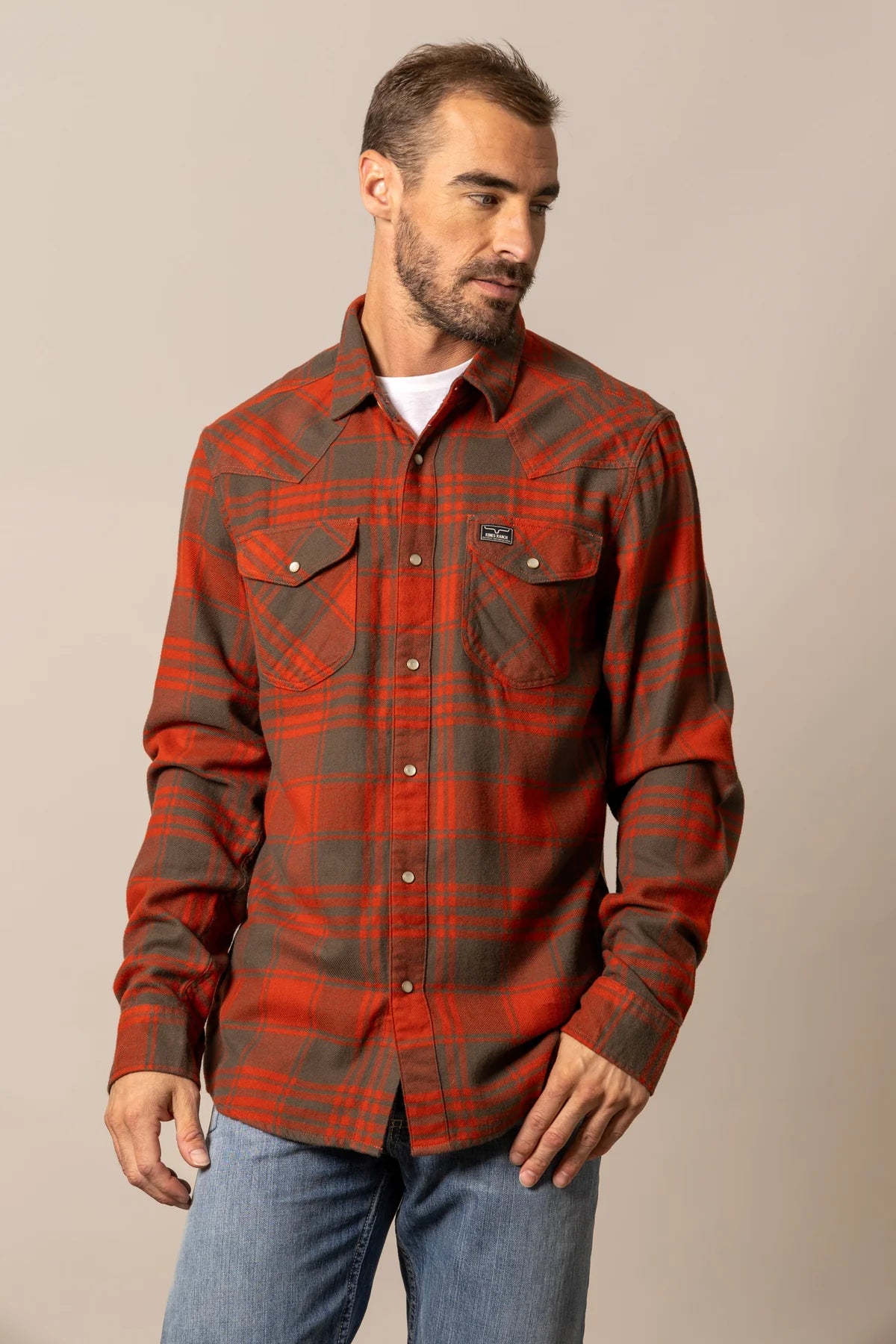 Kimes Ranch Biggie Flannel, Brick Red
