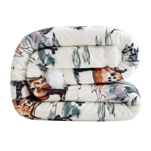 Ranch Life Western Toile Campfire Sherpa Throw Blanket