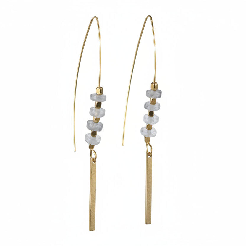 Gold earrings with clear beads 