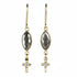 Gold earrings with cross charms 