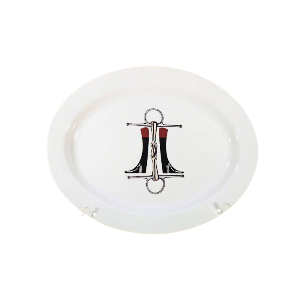 Equestrian Boots 'n Bit Oval Serving Platter