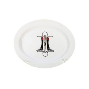 Equestrian Boots 'n Bit Oval Serving Platter