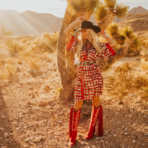 Red Concho Kimono Robe