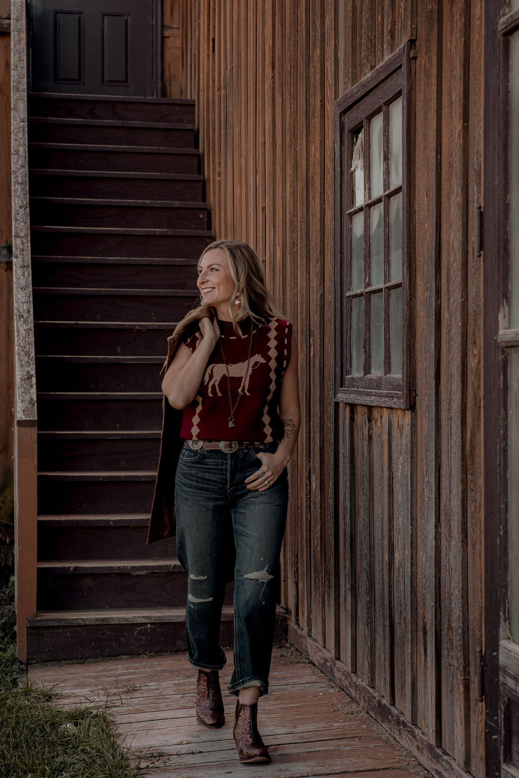 Paddock Knit Vest, Wine