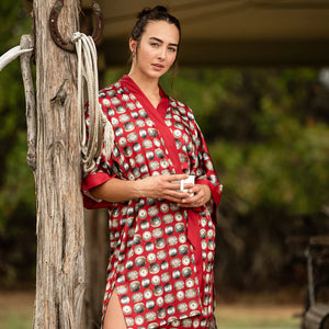 Red Concho Kimono Robe