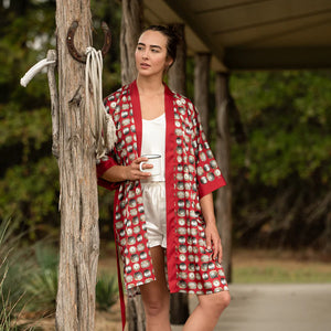 Red Concho Kimono Robe