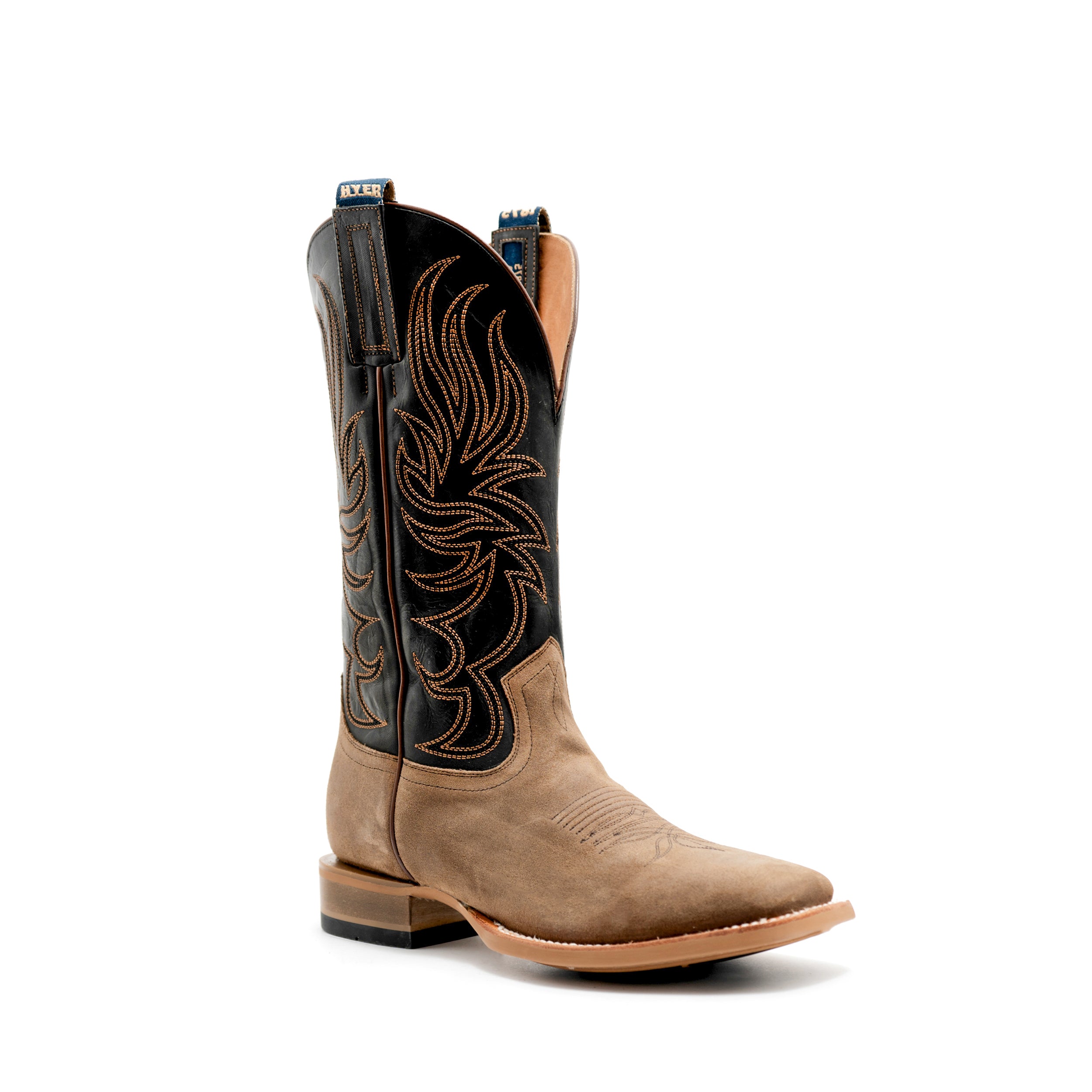 Hyer Axtell Men’s Cowboy Boot, Oiled Taupe &amp; Black
