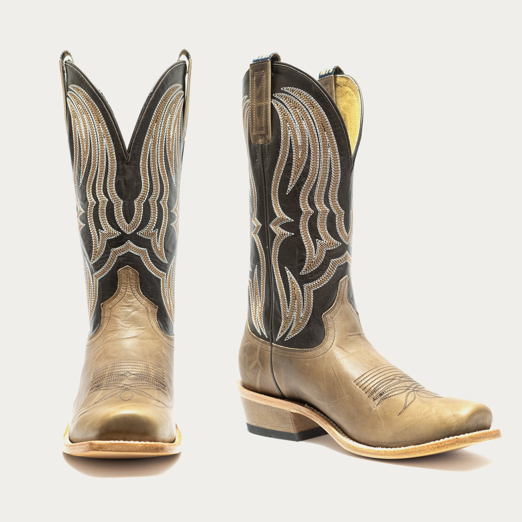 Hyer Stafford Men’s Cowboy Boot, Tan &amp;Chocolate