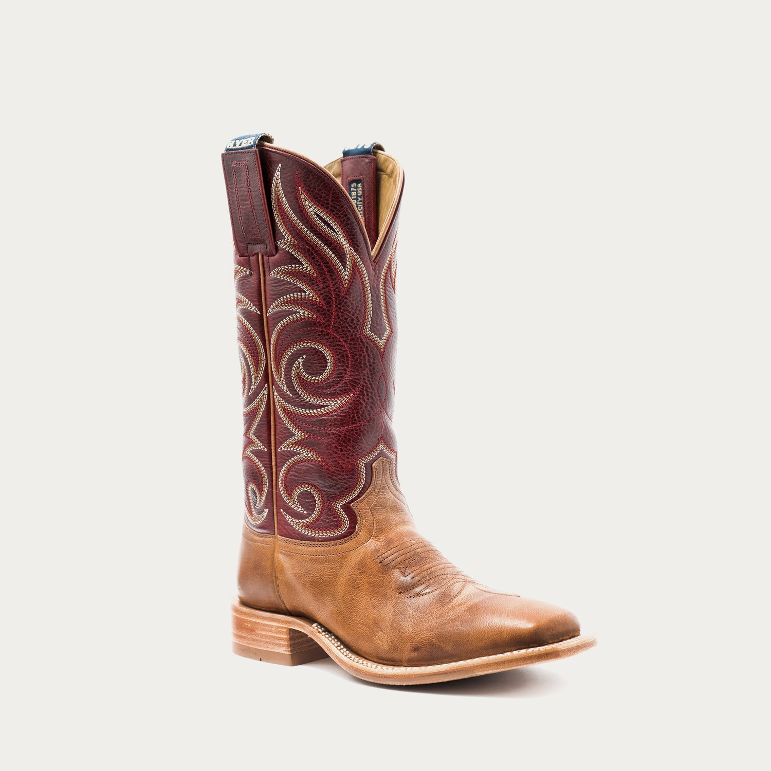 Hyer Salina Women’s Cowboy Boot, Royal Red &amp; Tan