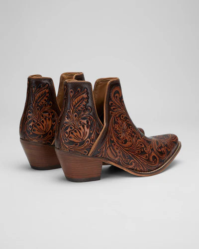 Loyal West X Myra Handtooled Booties in Tan