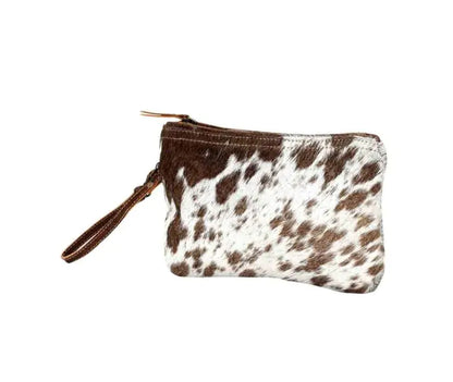 White &amp; Brown Hairon Small Bag
