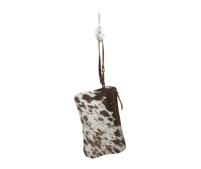 White &amp; Brown Hairon Small Bag