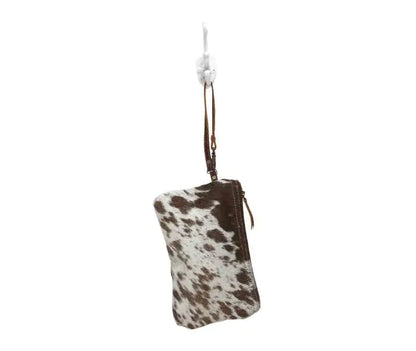 White &amp; Brown Hairon Small Bag