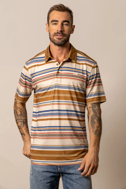 Kimes Ranch Mackin Stripe Polo, Natural