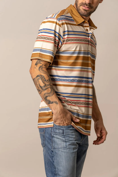 Kimes Ranch Mackin Stripe Polo, Natural