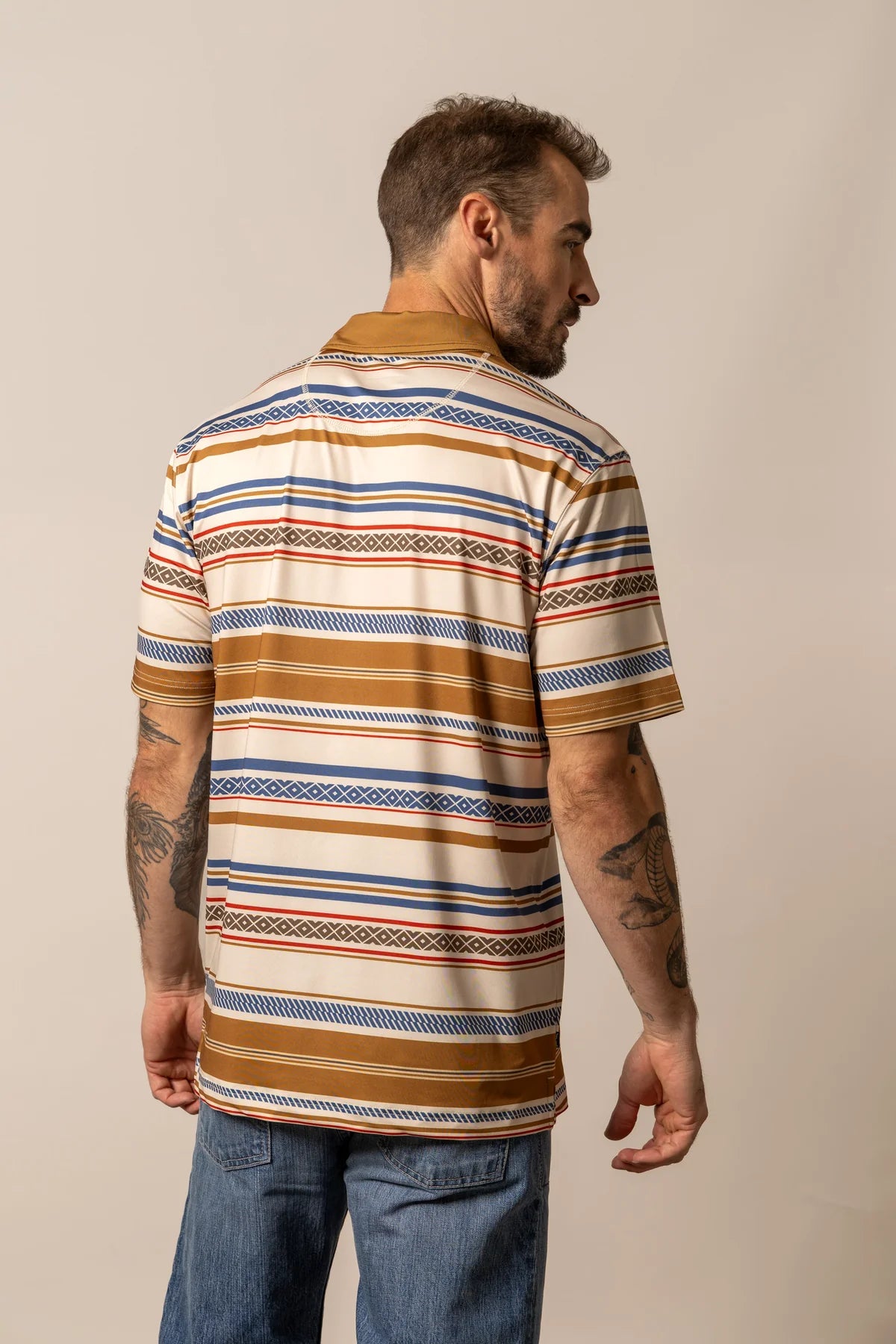 Kimes Ranch Mackin Stripe Polo, Natural