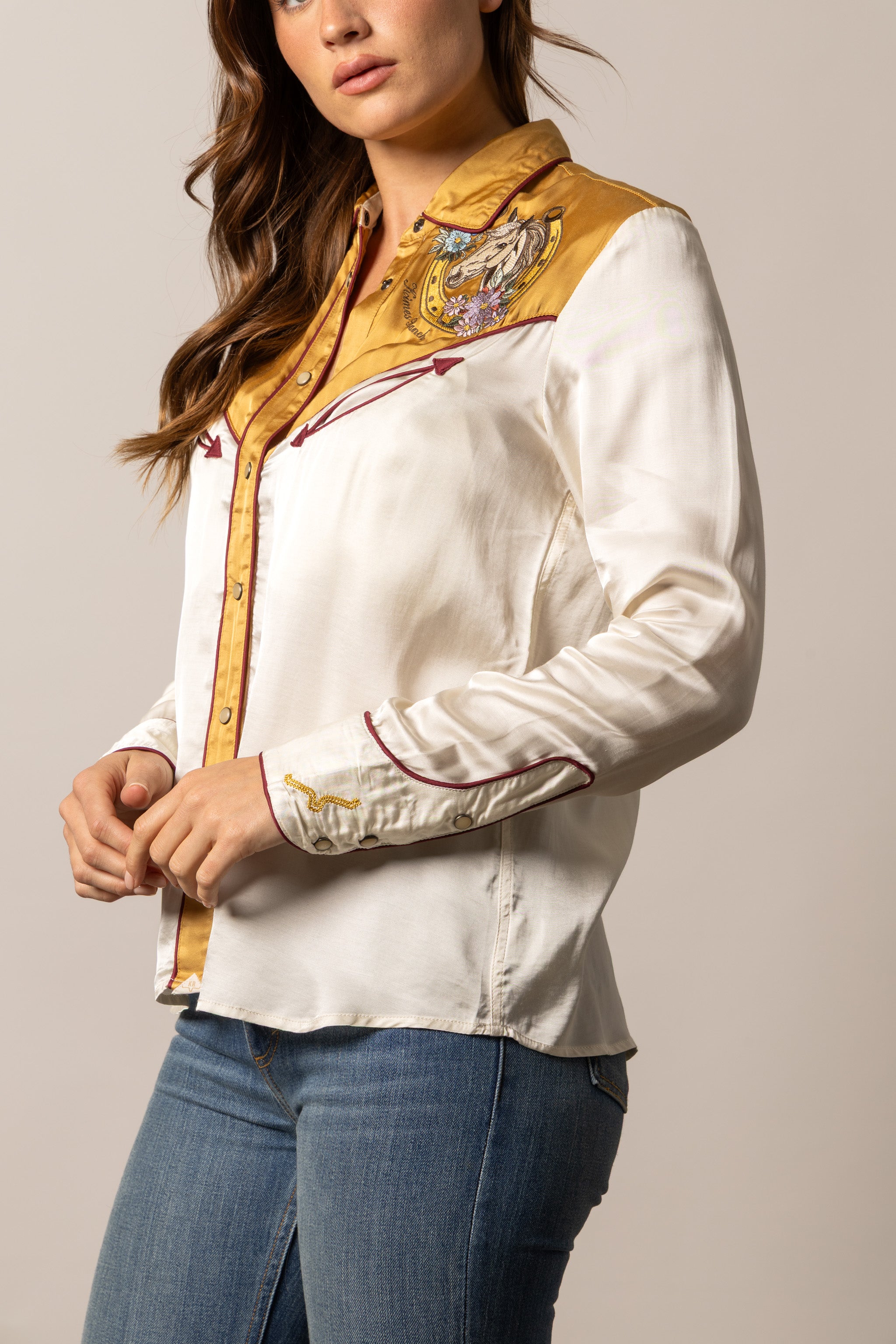 Kimes Ranch Merada Western Snap Shirt, Soft Gold