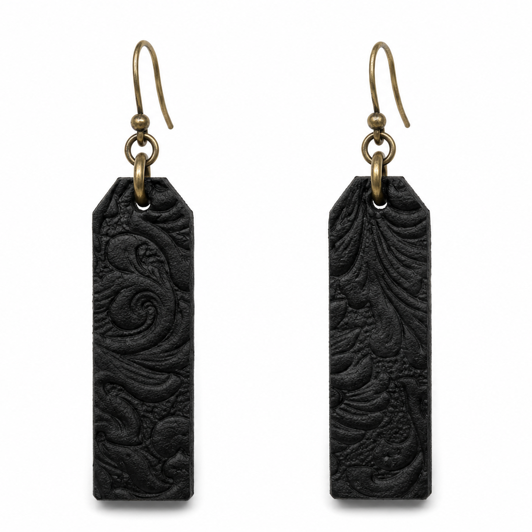Midnight Tooled Earrings
