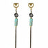 Pair of earrings with turquoise beads and gold accents