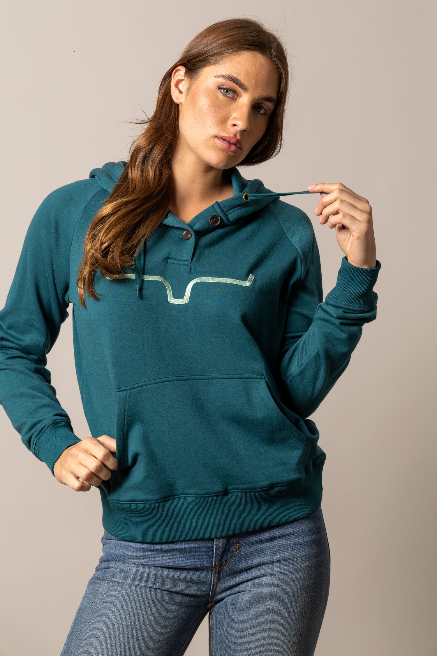 Kimes Ranch Kenzie Hooded Sweatshirt, Dark Teal