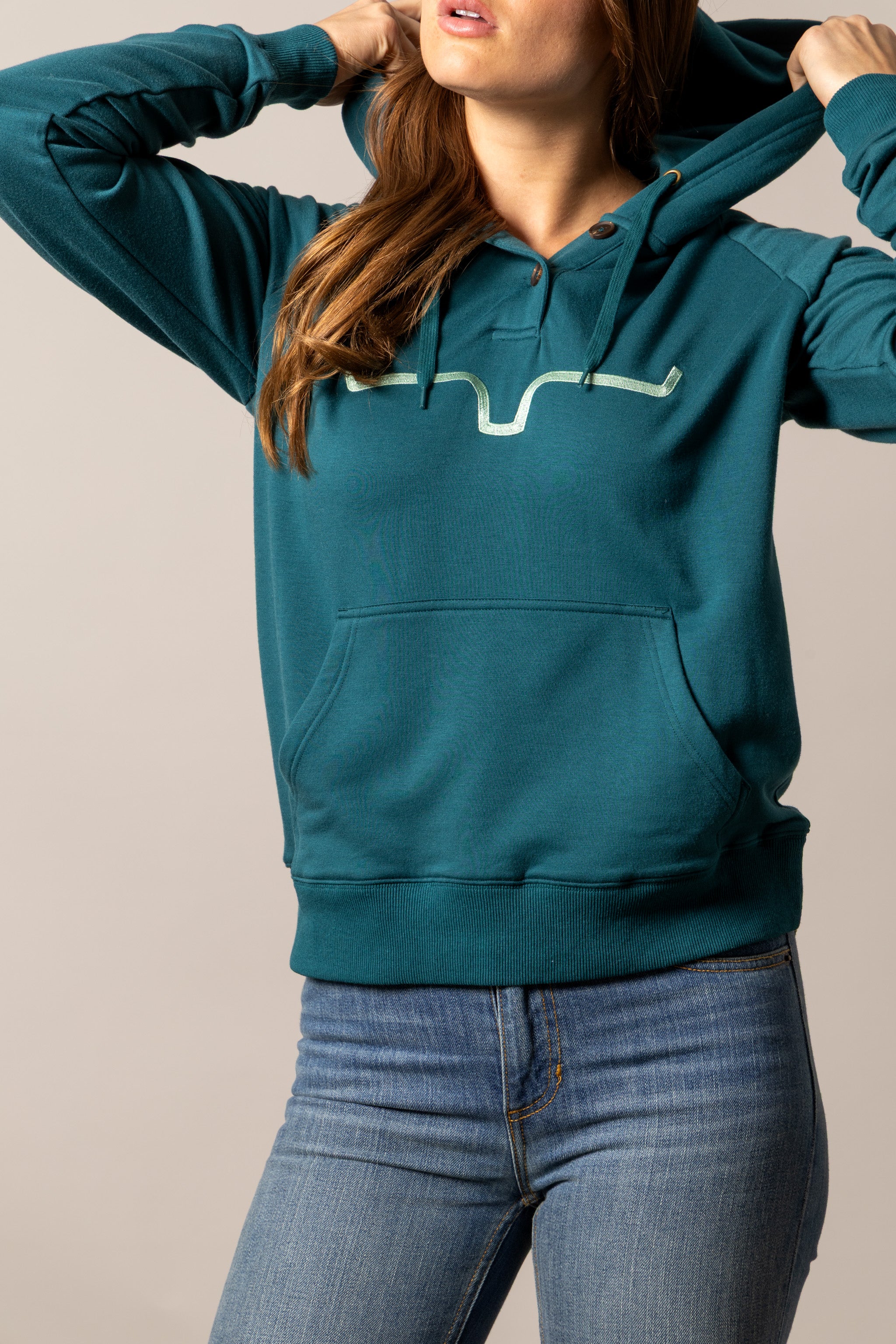 Kimes Ranch Kenzie Hooded Sweatshirt, Dark Teal