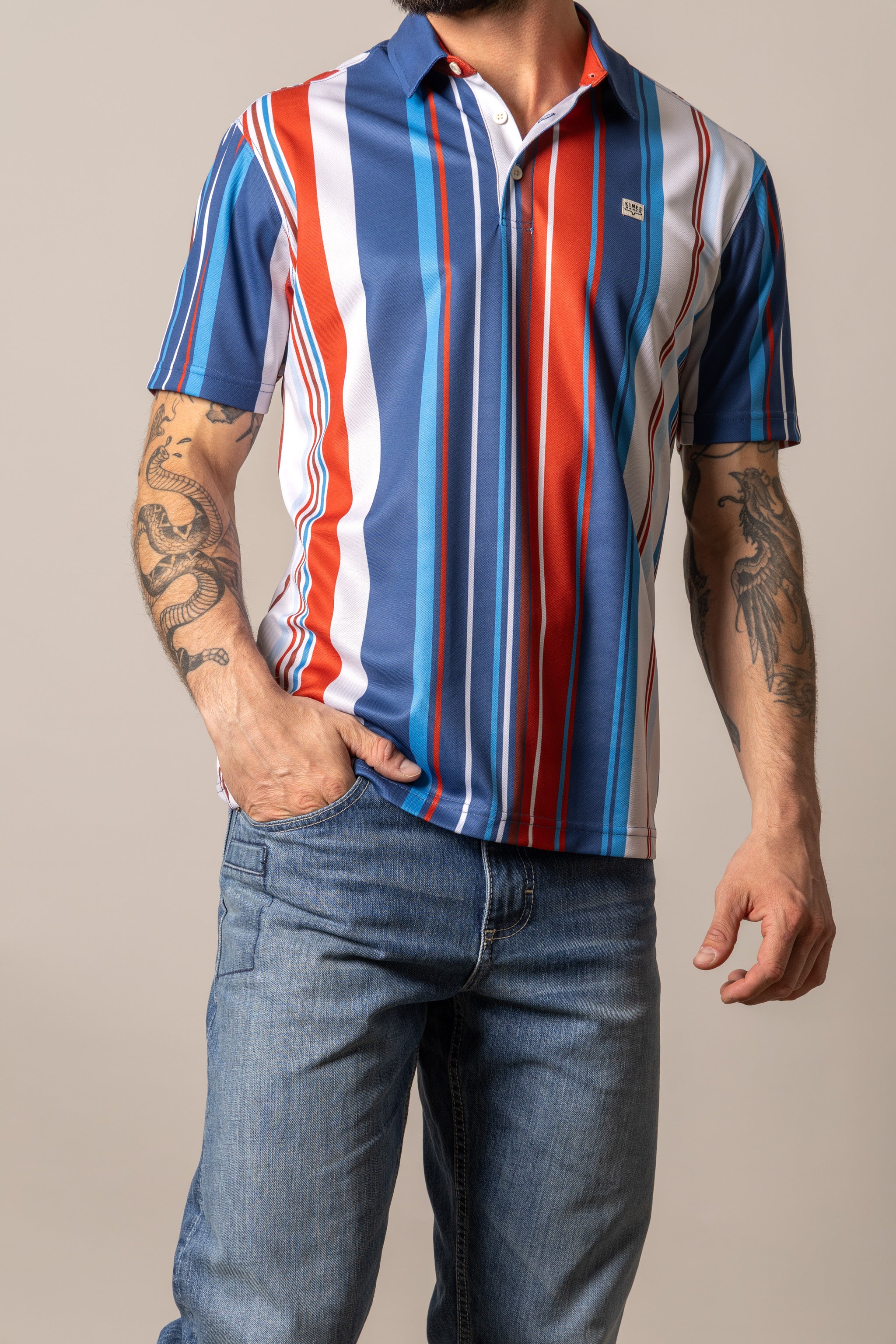 Kimes Ranch Rein Short Sleeve Polo, Blue