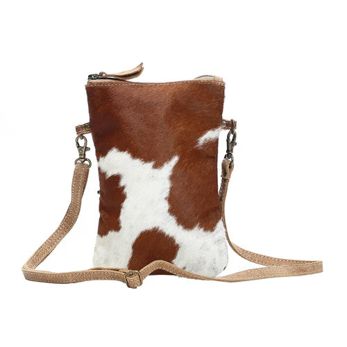 White &amp; Brown Cross Body Bag