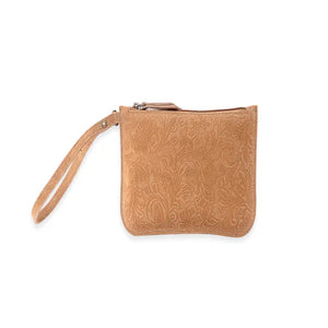 Heritage Scroll Clutch Bag, Brown