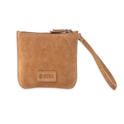 Heritage Scroll Clutch Bag, Brown