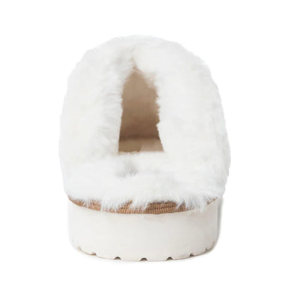 Snowdrift Embossed Leather Slippers, Beige