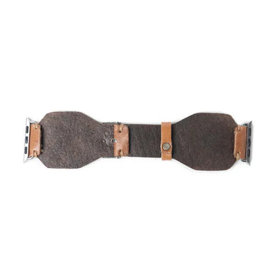 Lone Star Handtooled Leather Watch Band, Antique Saddle Brown