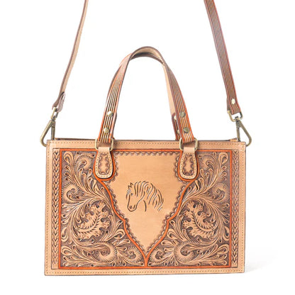 Savanna Ember Handtooled Concealed Carry Bag, Caramel