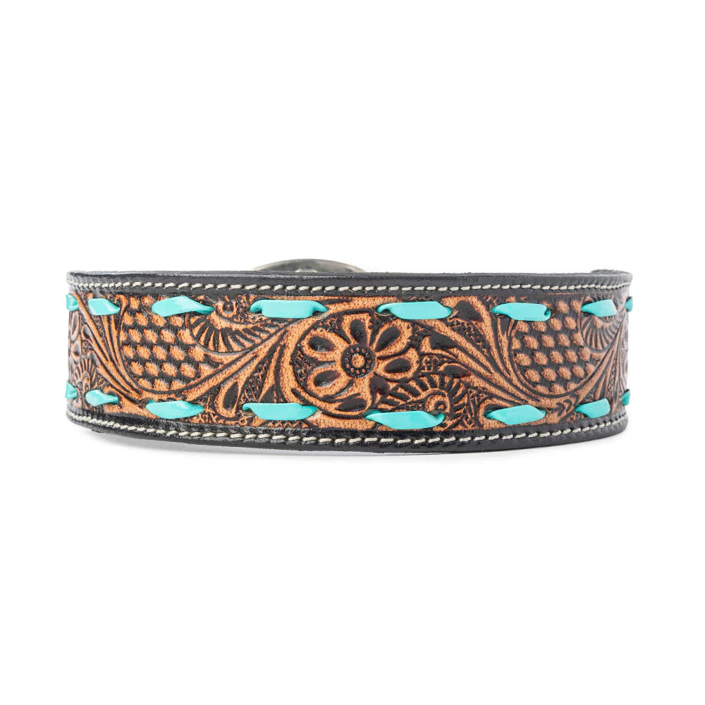 Turquoise Trail Cowboy Dog Collar, Black