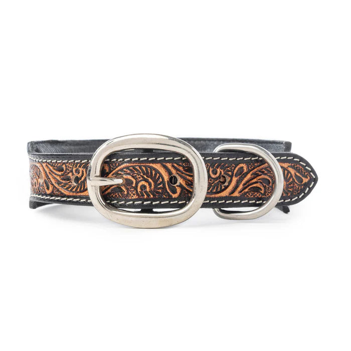 Turquoise Trail Cowboy Dog Collar, Black