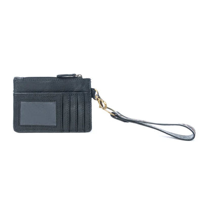 Apache Twilight Handtooled Hairon Leather Card Holder in Midnight Hide