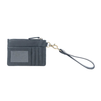 Navajo Sky Handtooled Hairon Leather Card Holder, Antique Brown