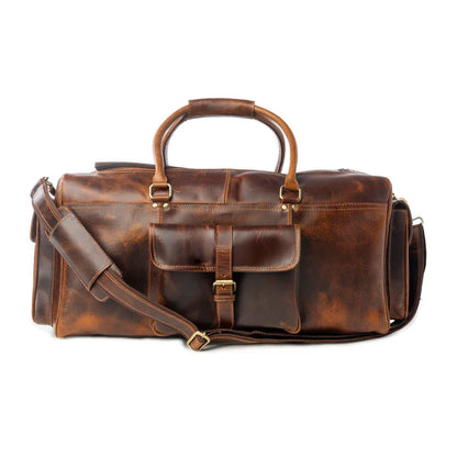 Dakota Voyager Leather Traveller Bag in Smoked Walnut