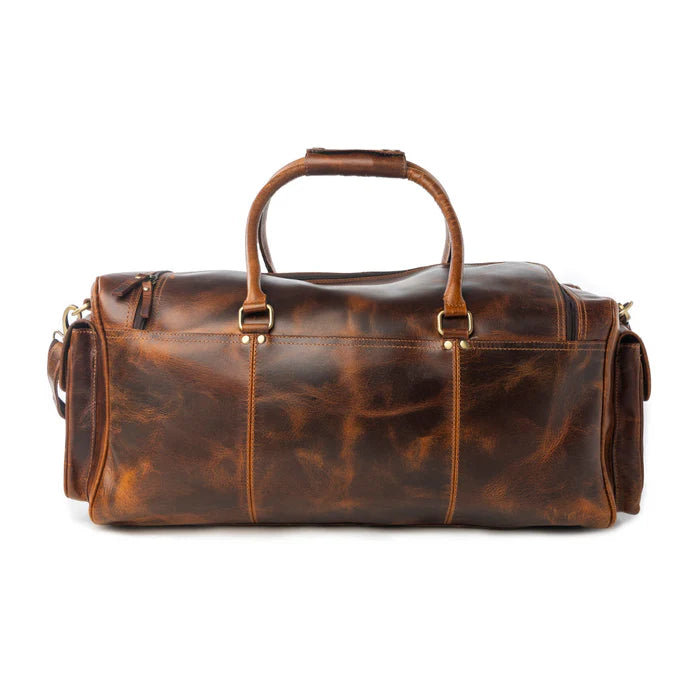 Dakota Voyager Leather Traveller Bag in Smoked Walnut