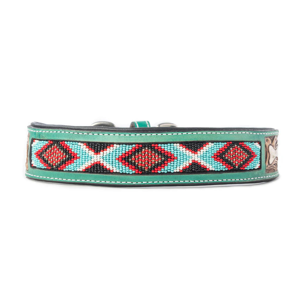 Santa Fe Bone Beaded Collar,Brown