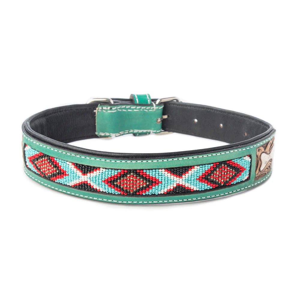 Santa Fe Bone Beaded Collar,Brown