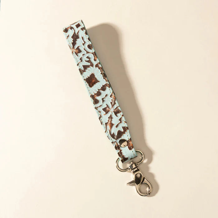 Myra Bonnie Leather Keyfob, Denim Smoke