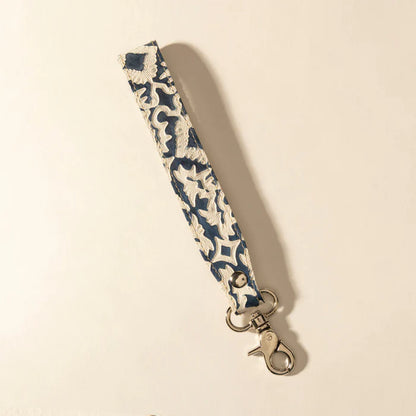 Myra Mojave Day Leather Keyfob, Dark Ivory