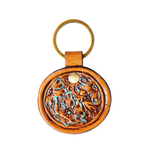 Greet the Day Hand-Tooled Key Fob